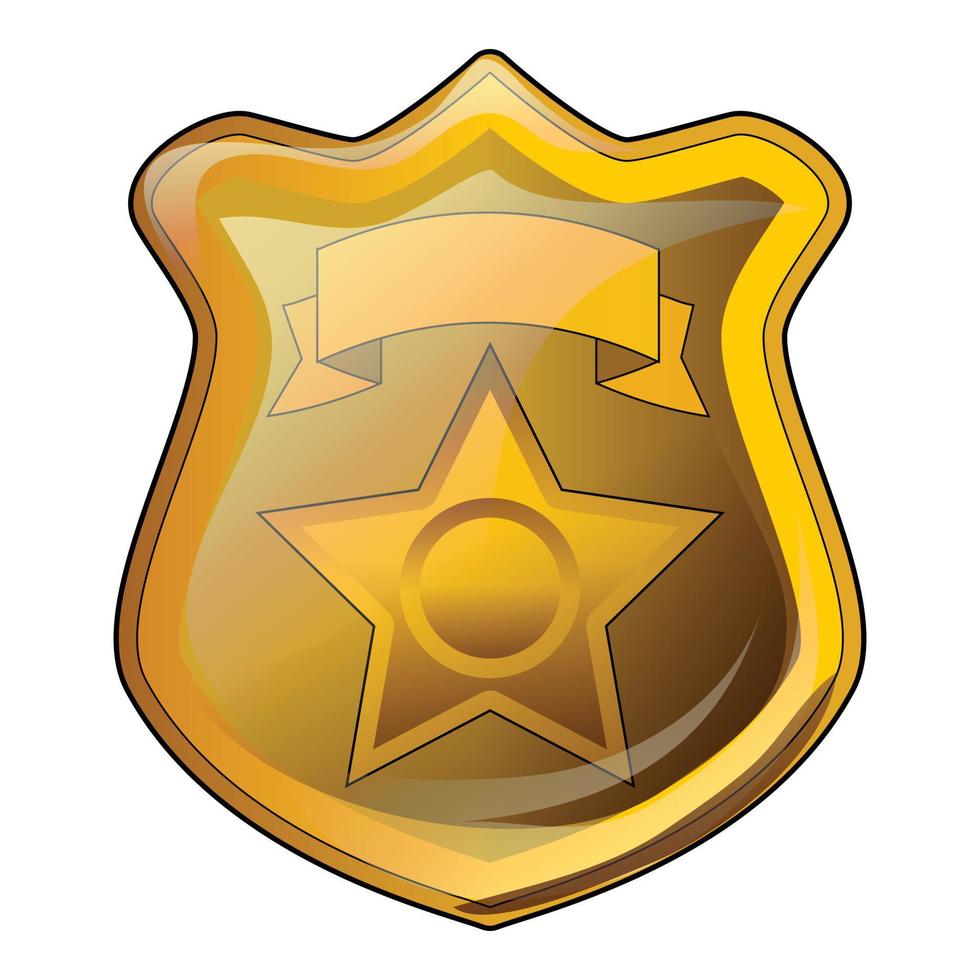 Police badge icon cartoon vector. Officer emblem vector