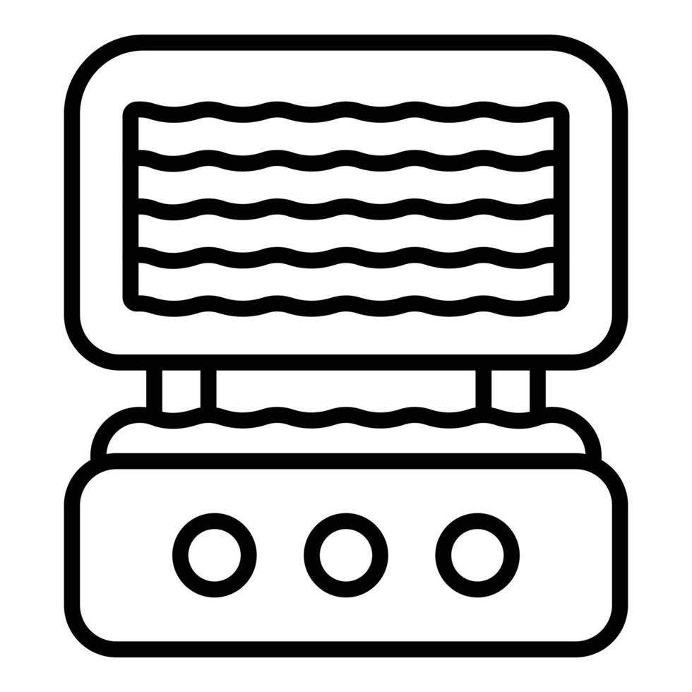 Waffle maker icon outline vector. Iron machine vector