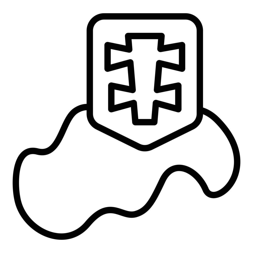 Slovakia icon outline vector. Flag map vector