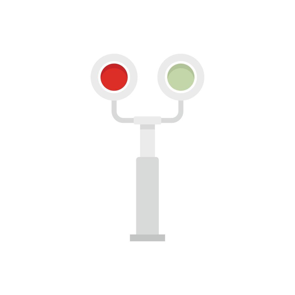 Railroad traffic lights icon flat isolated vector