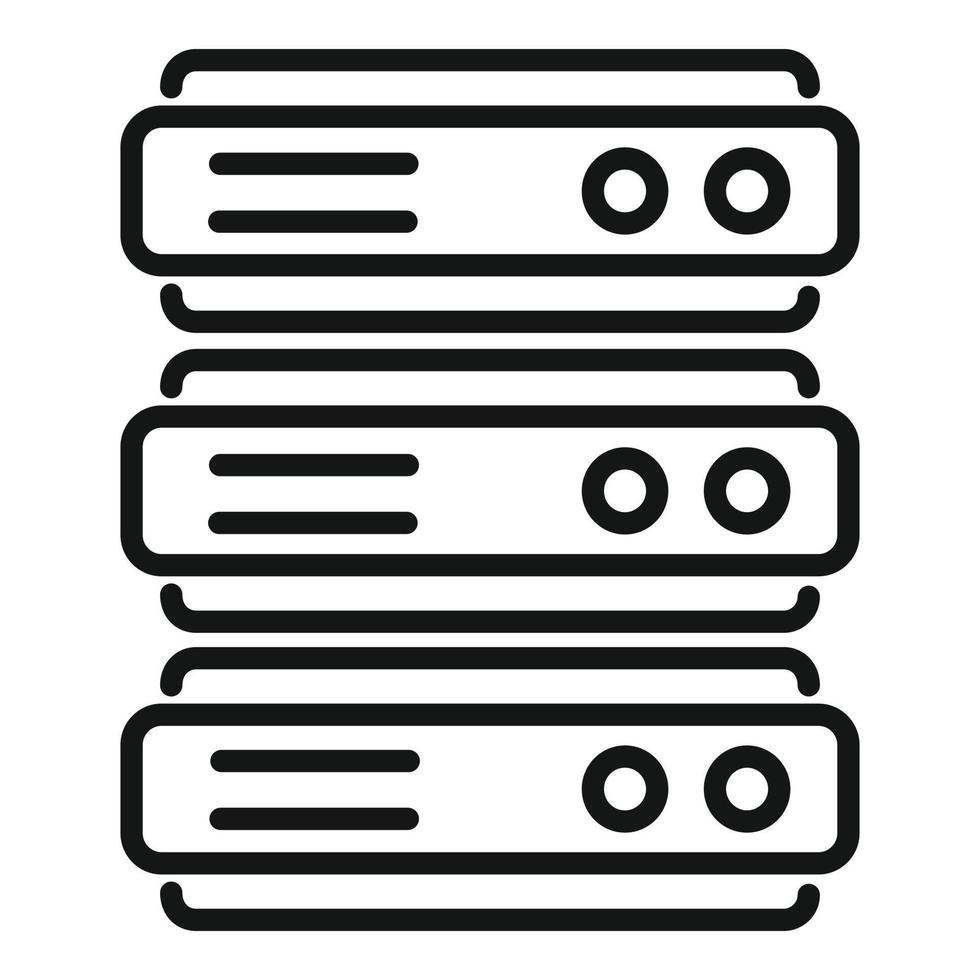 Server desktop icon outline vector. System data vector