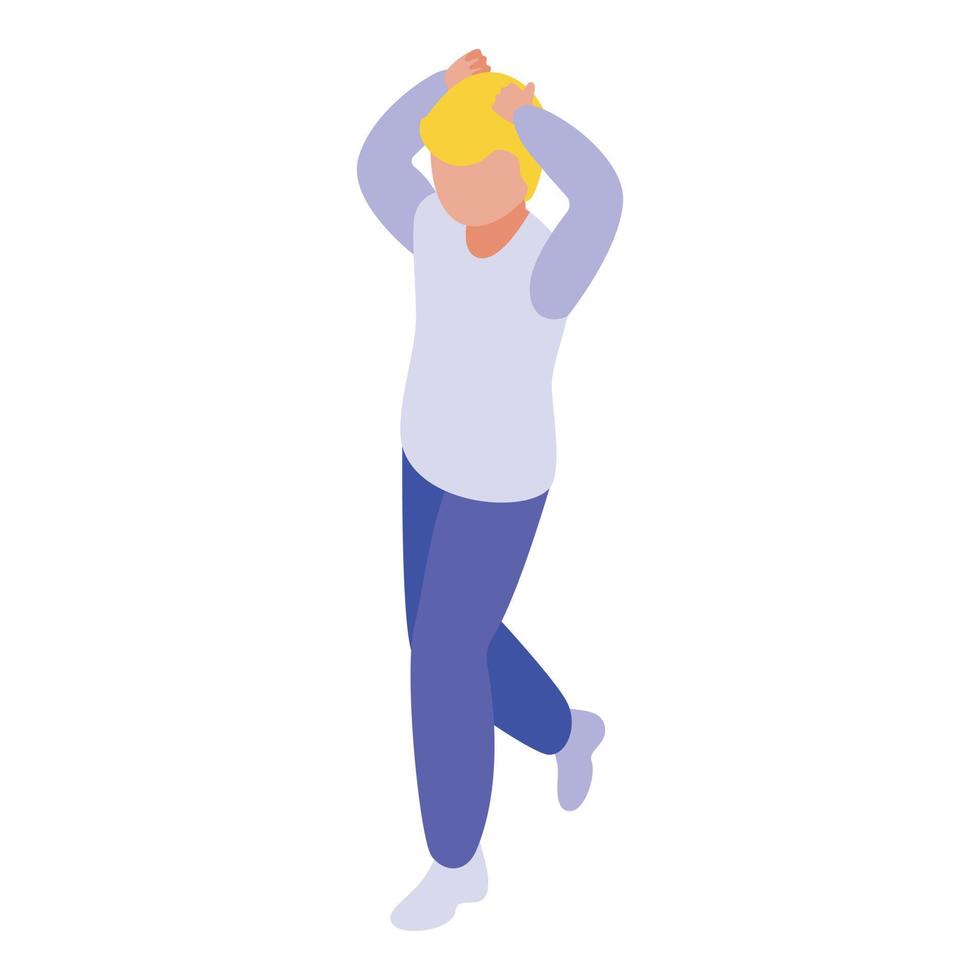 Boy fear icon isometric vector. Panic attack vector