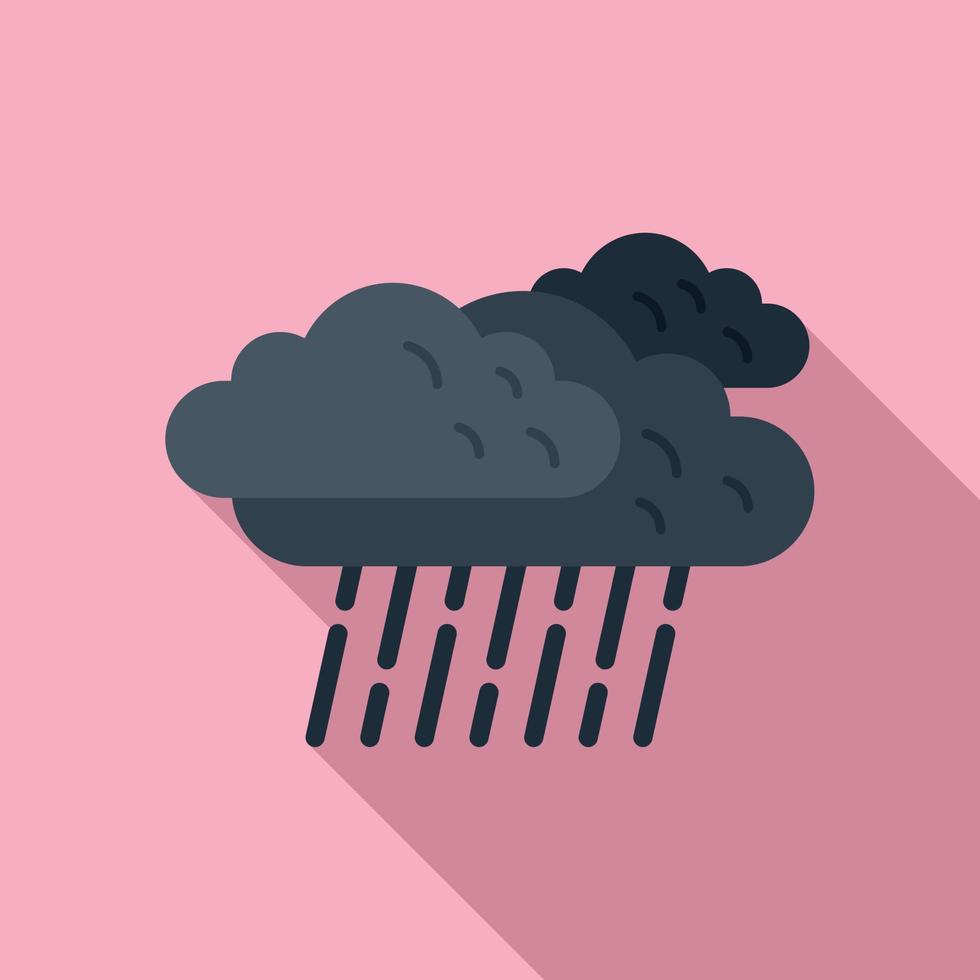 Rainy cloud icon flat vector. Cloudy rain vector