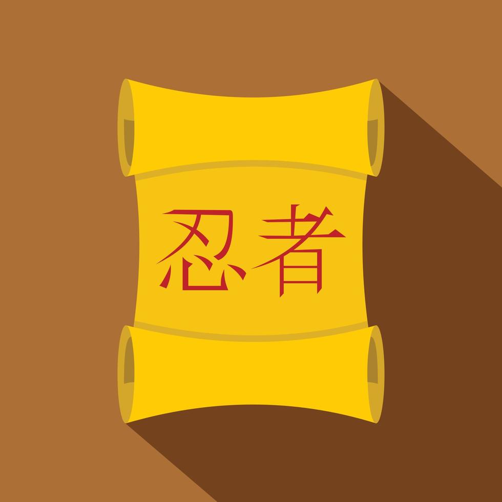 Ancient Japanese traditional scroll icon vector