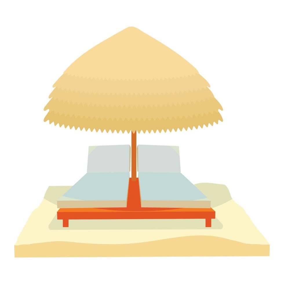 icono de playa, estilo de dibujos animados vector