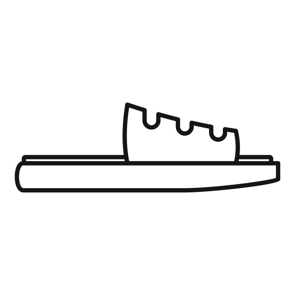 vector de contorno de icono de sandalia de velcro. calzado de verano