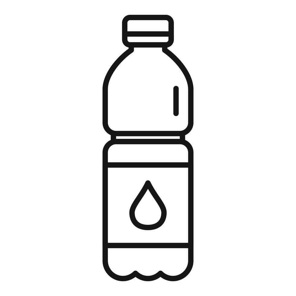 vector de contorno de icono de botella de agua. agua mineral