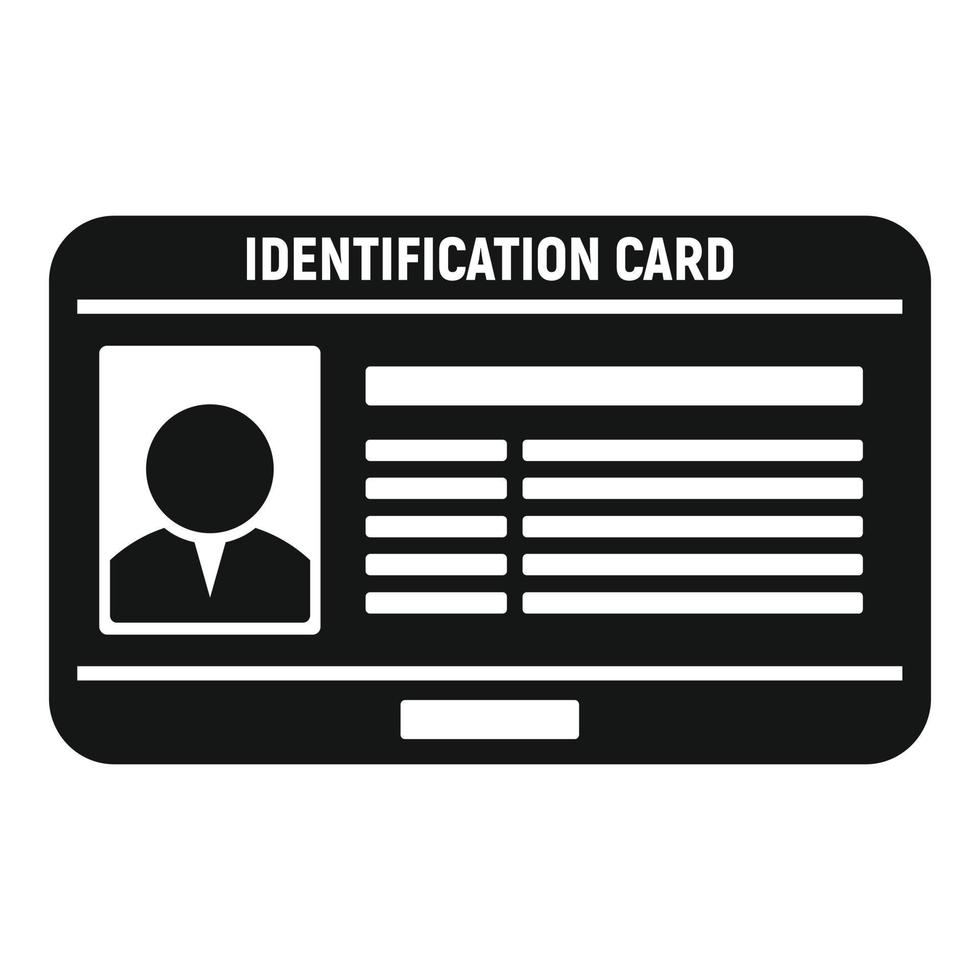 Id card identification icon simple vector. Photo identity vector
