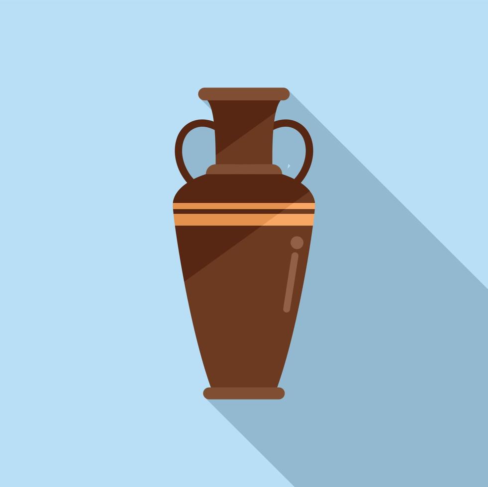 Antique amphora icon flat vector. Vase pot vector