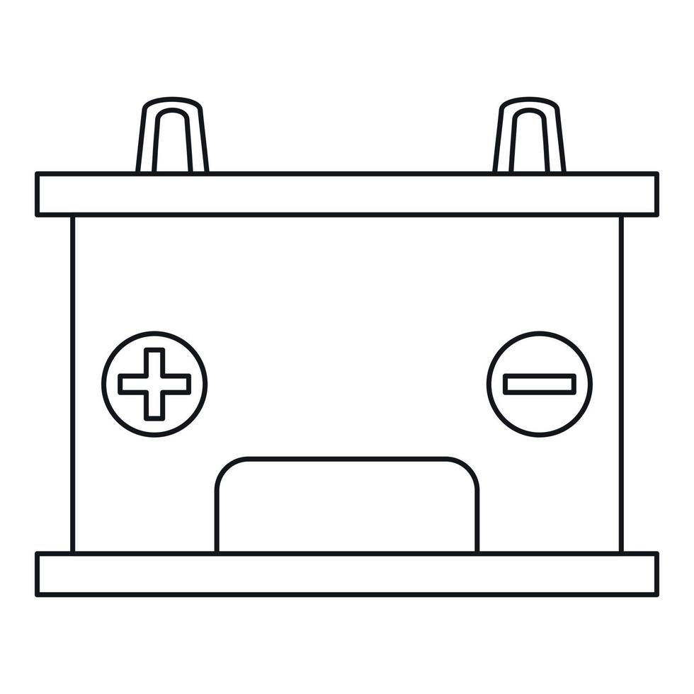 Car battery icon, outline style vector