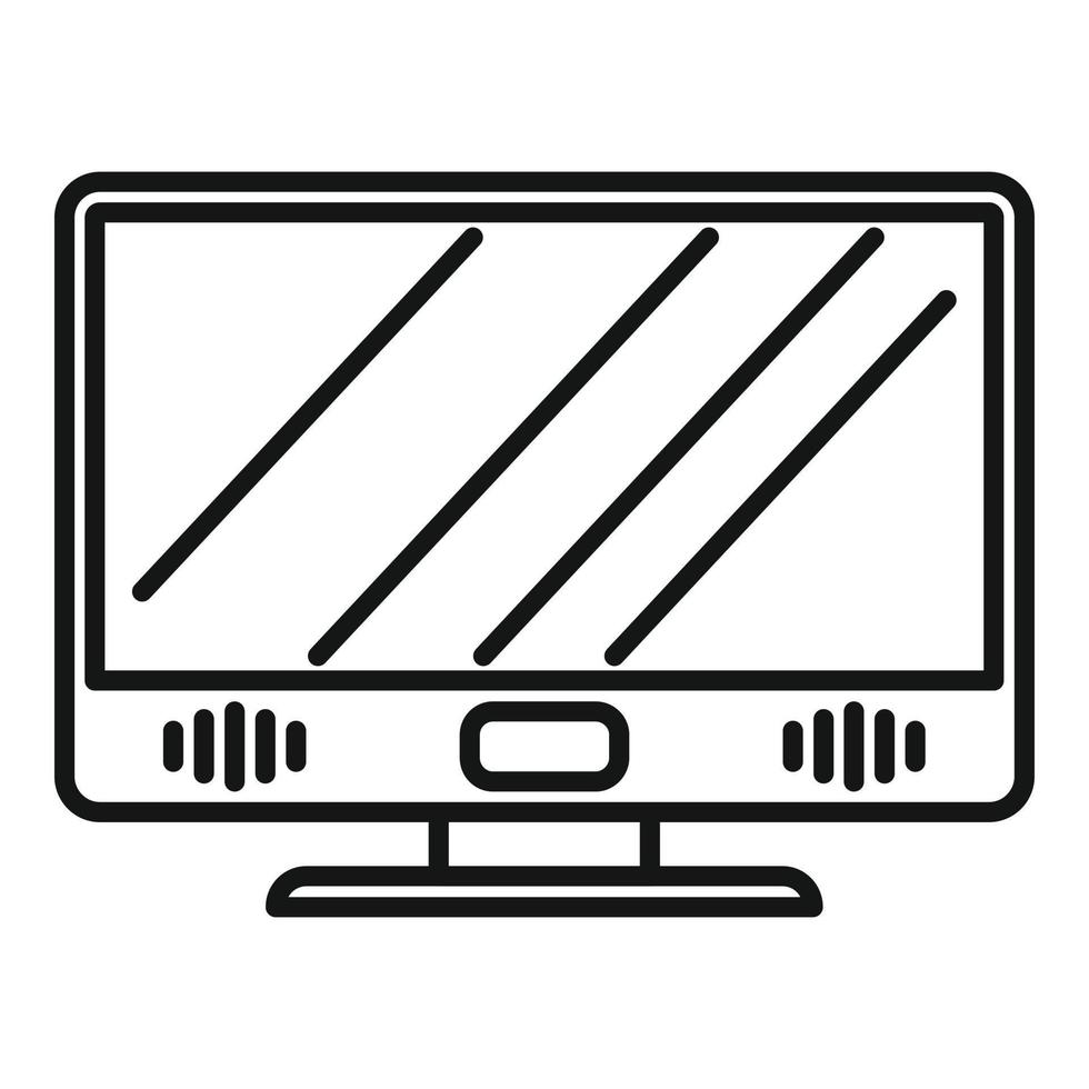 Mac monitor icon outline vector. Pc display vector