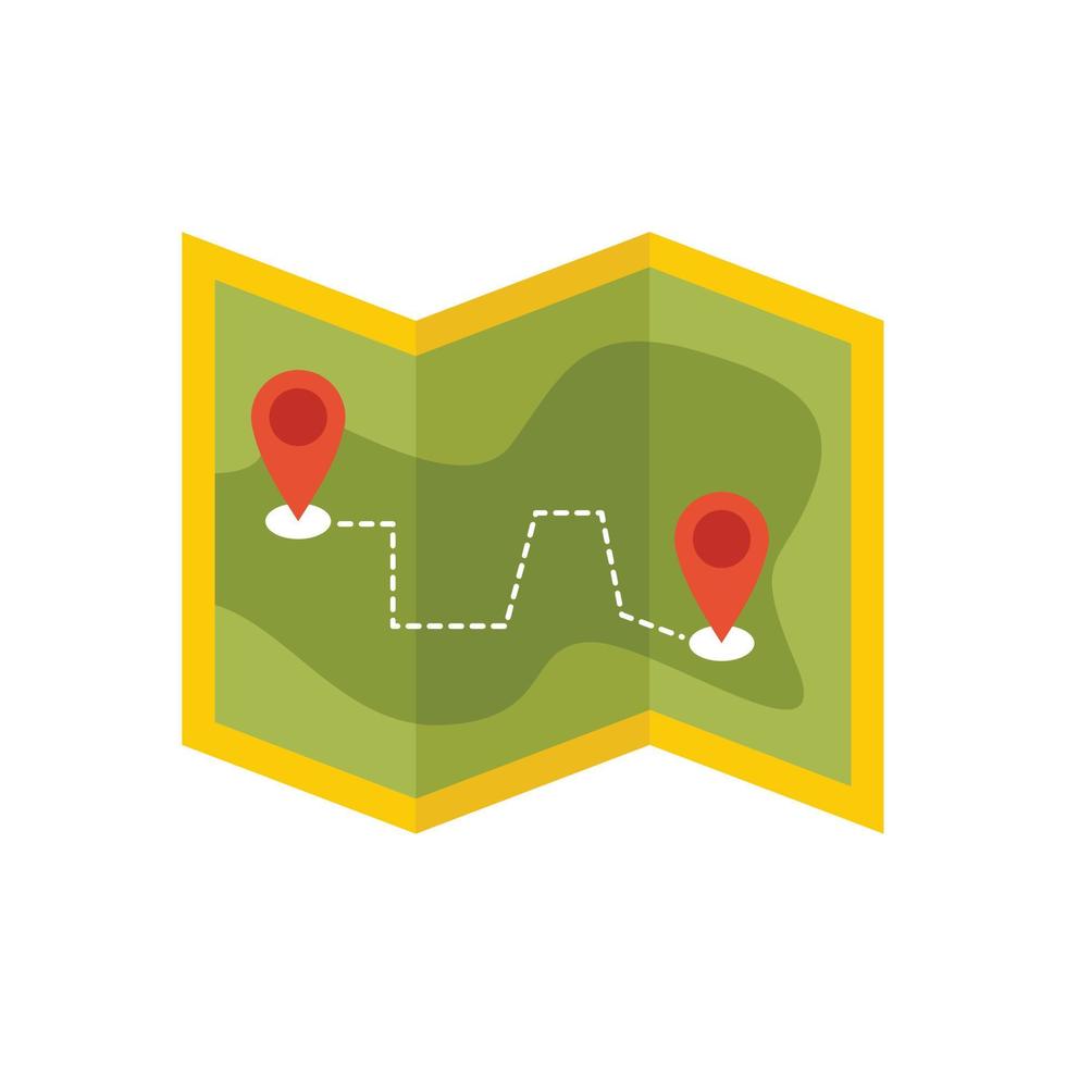Hiking map icon flat isolated vector