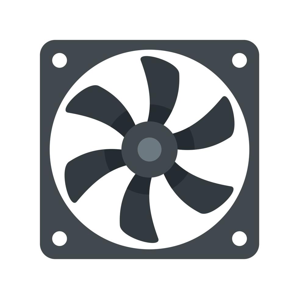 Pc system fan icon flat isolated vector