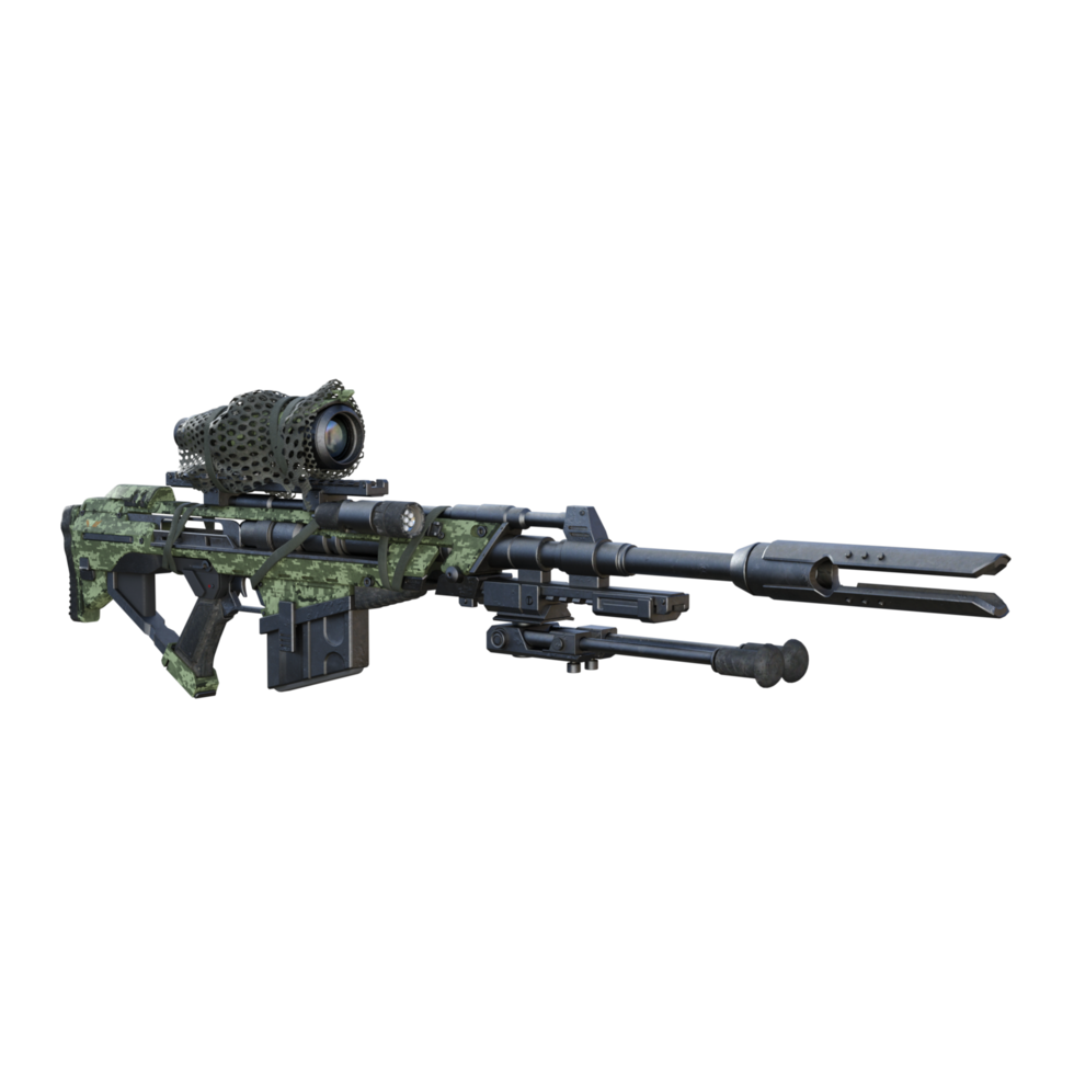 sniper asset 3d rendering png