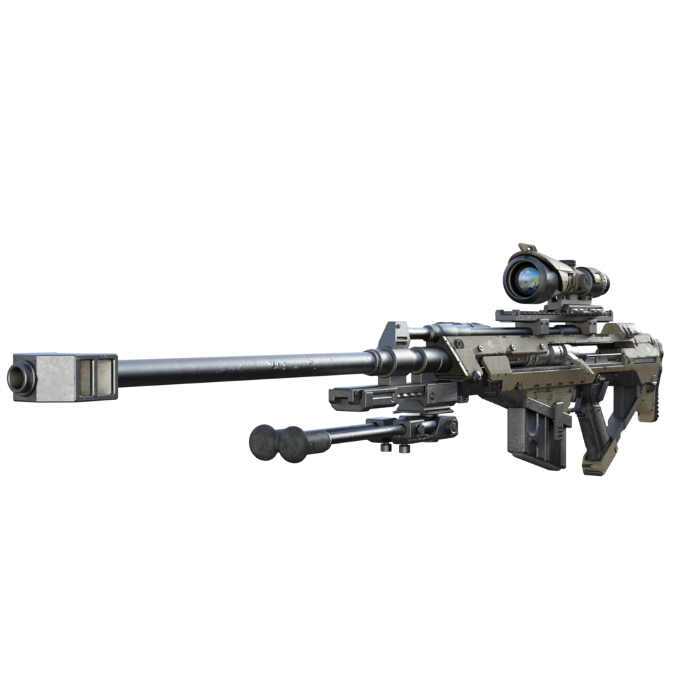 sniper asset 3d rendering png