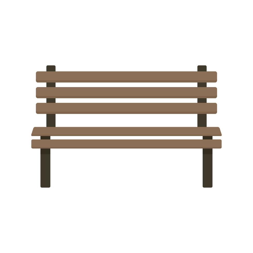 Wood bench icon flat isolated vector