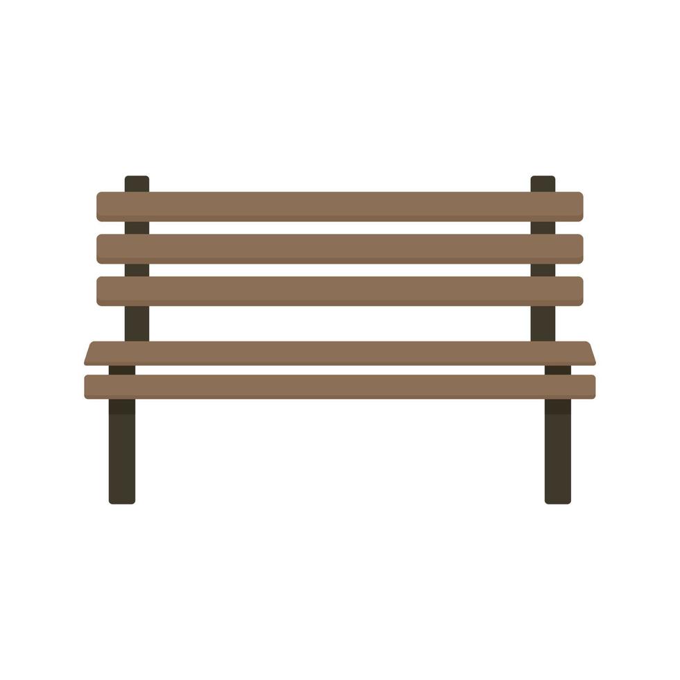 Wood bench icon flat isolated vector