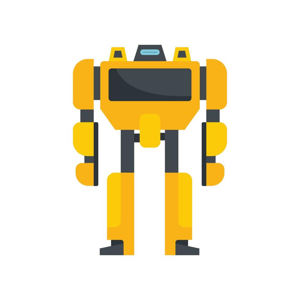 Toy robot transformer icon flat isolated vector