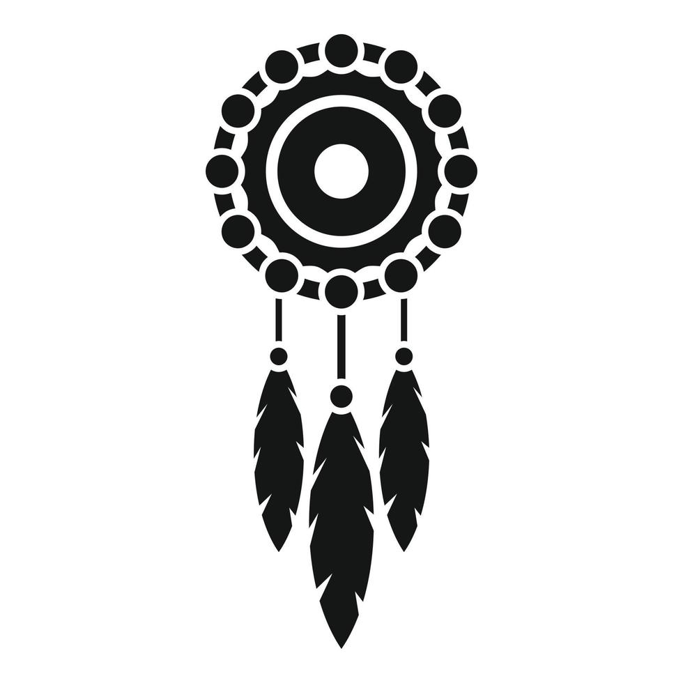 Aztec dream catcher icon simple vector. Tribal feather vector