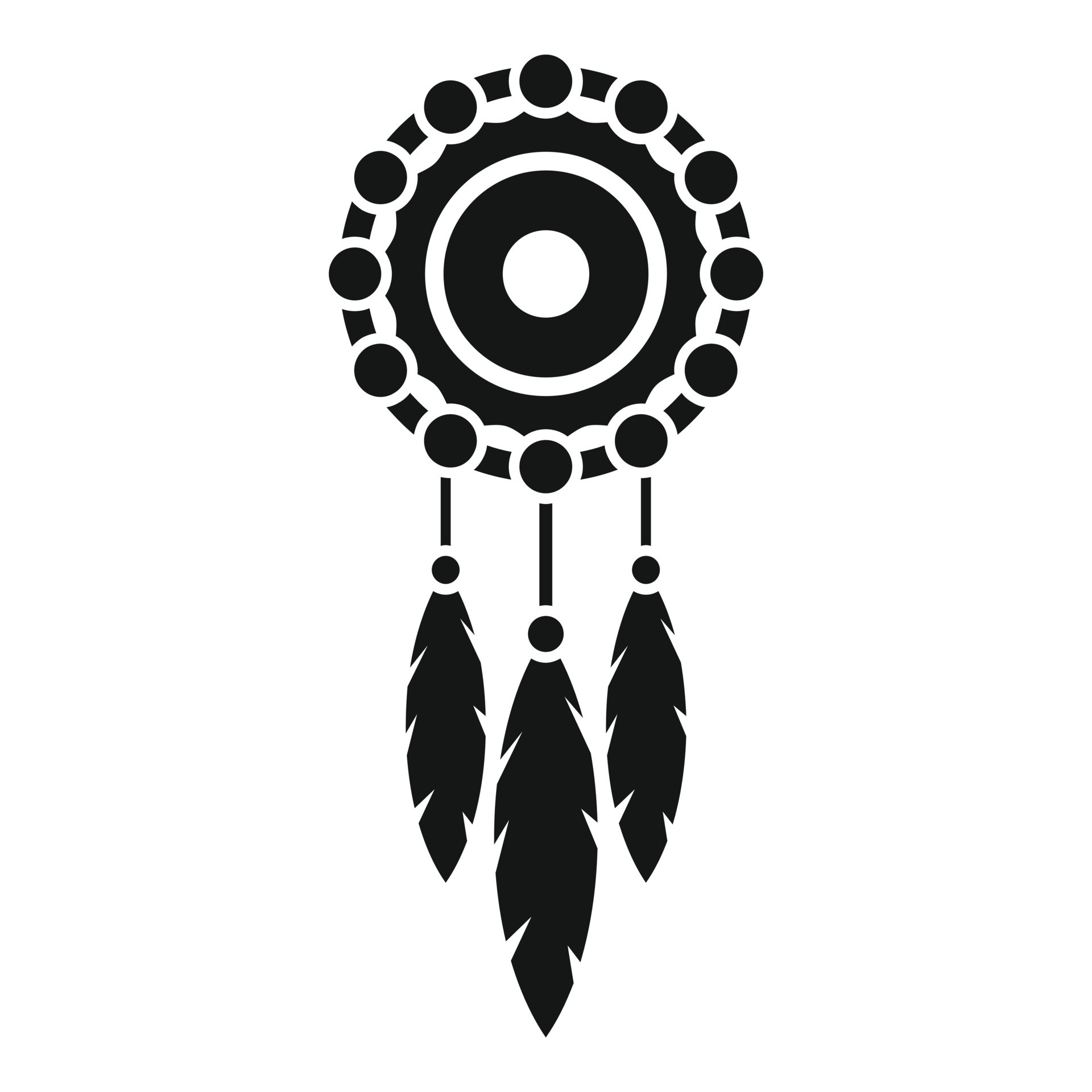 Dream catcher icon simple vector. Tribal indian. Feather native