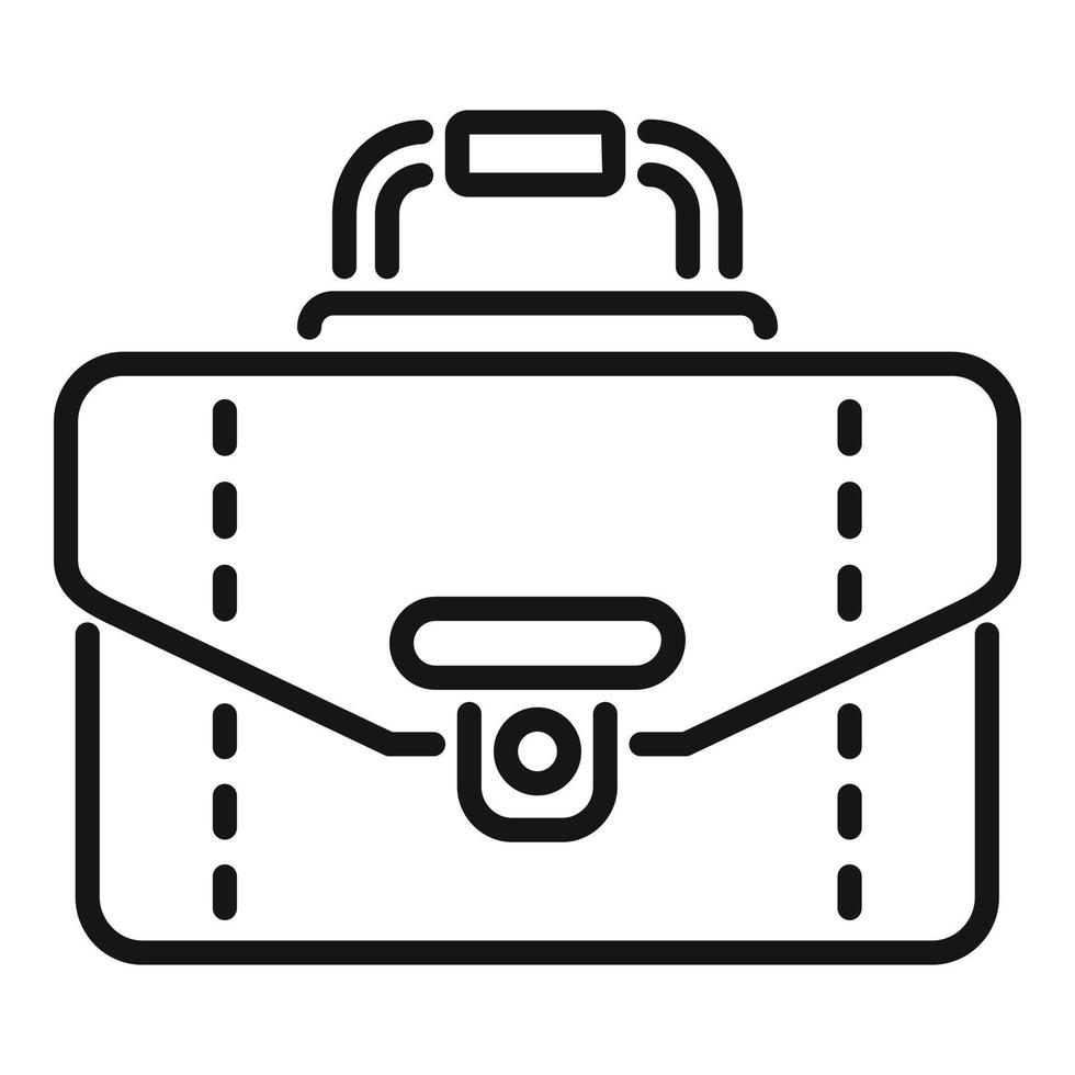 Handle briefcase icon outline vector. Business bag vector