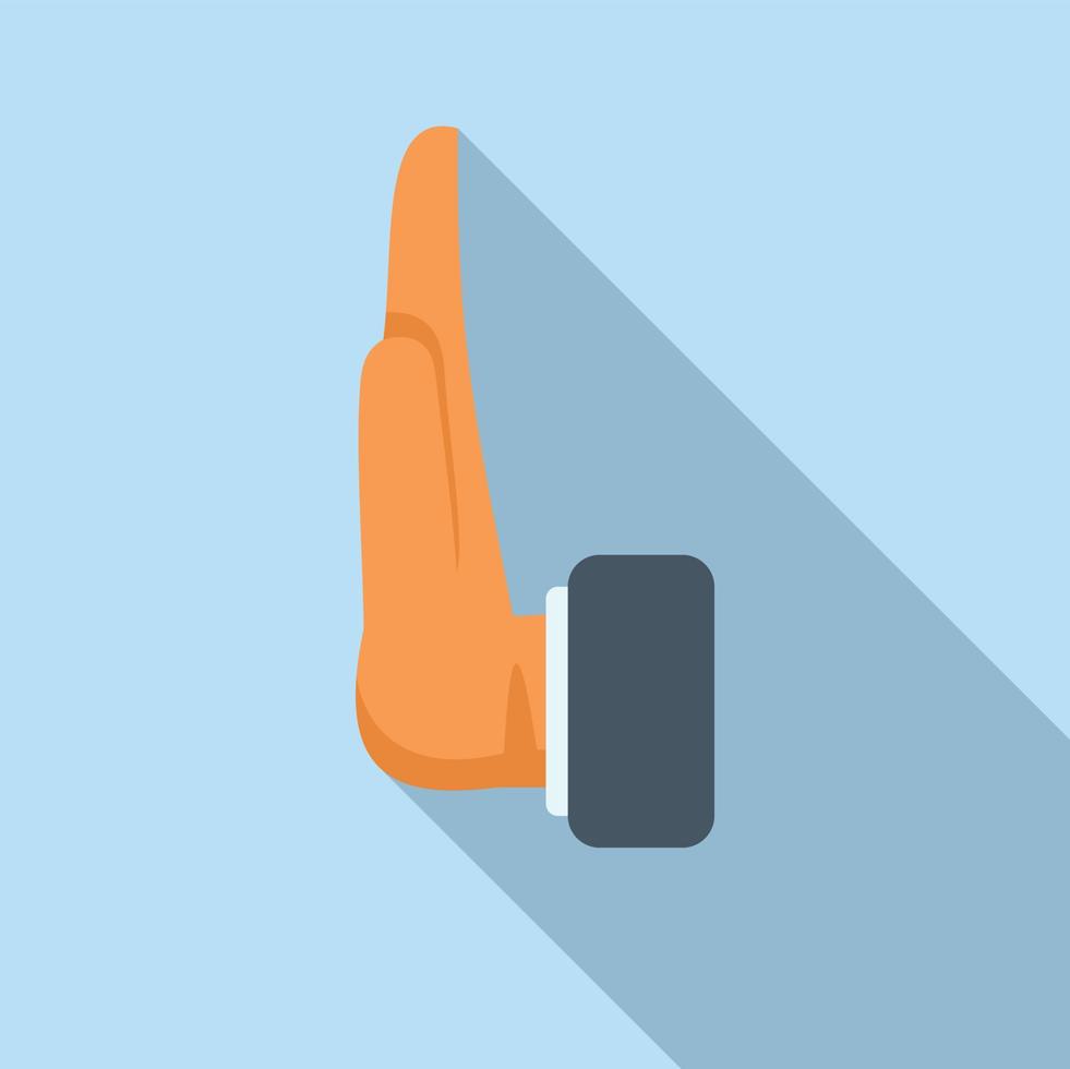 Stop gesture icon flat vector. Finger hold vector