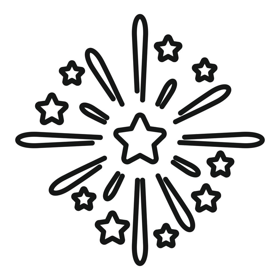 Firework day icon outline vector. Carnival party vector