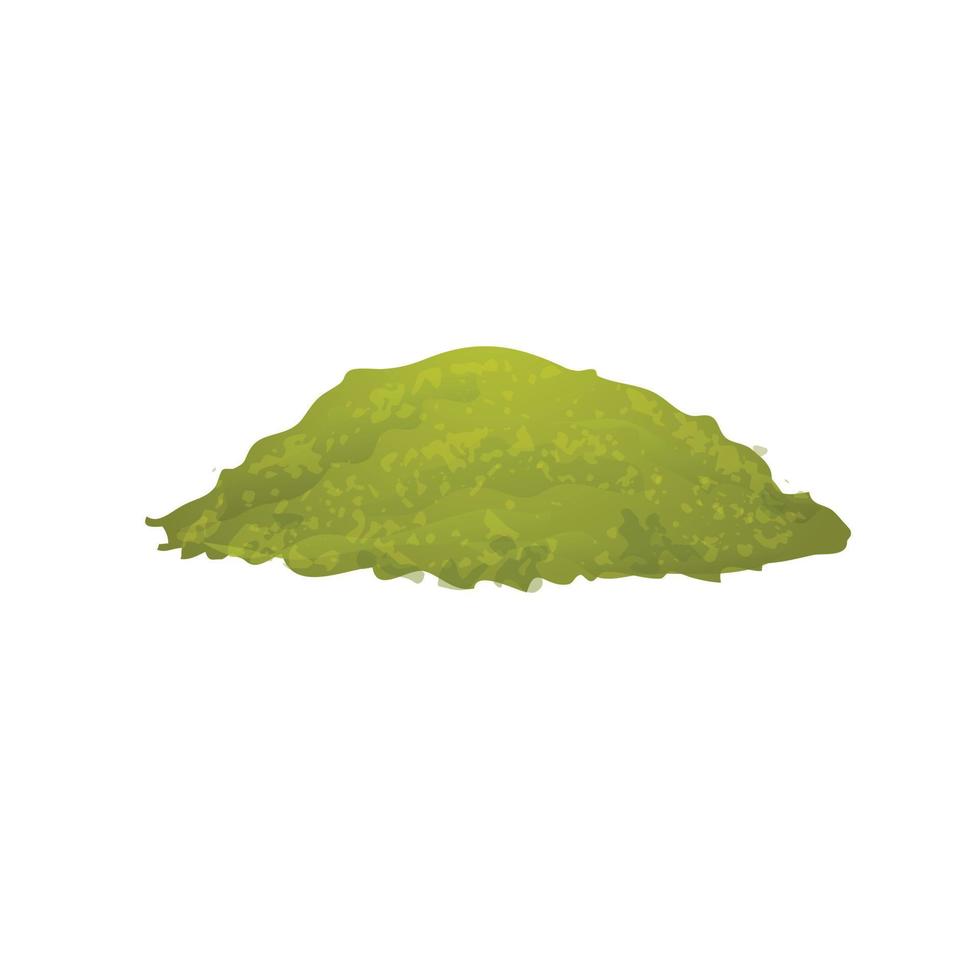 vector de dibujos animados de icono de polvo de té matcha. bebida verde