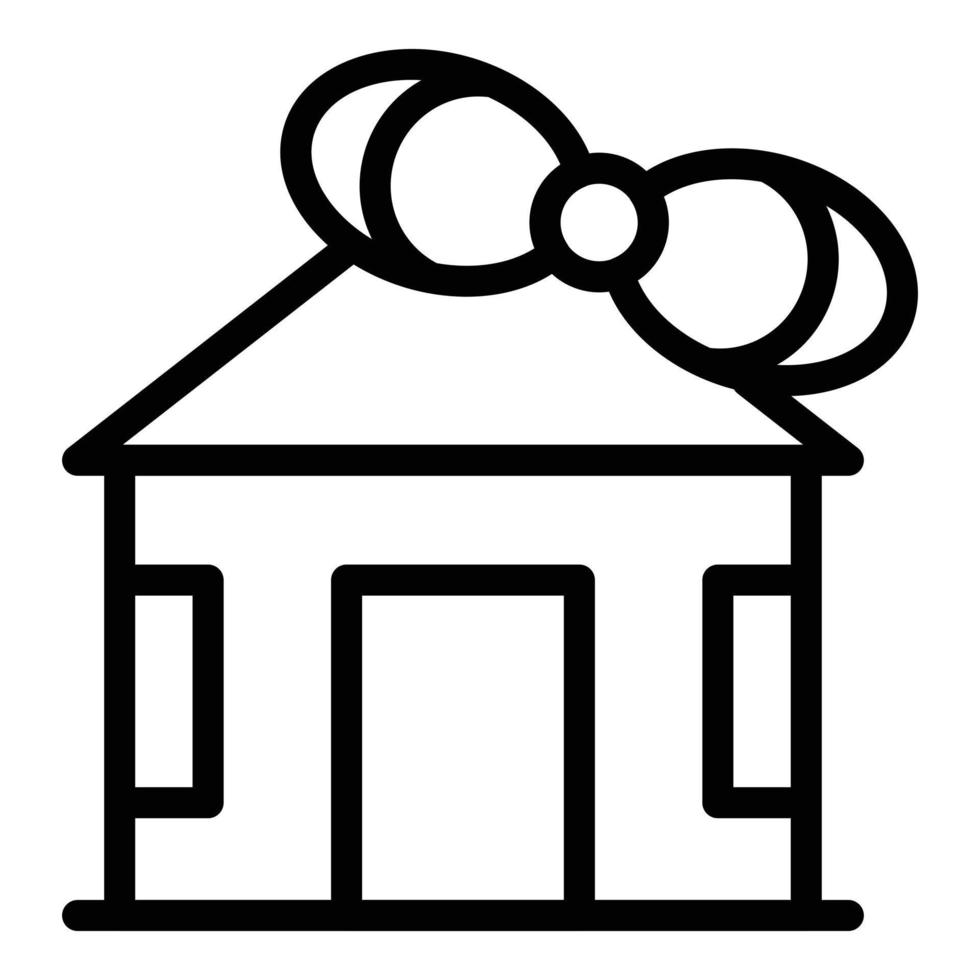 House prize icon outline vector. Draw lottery vector