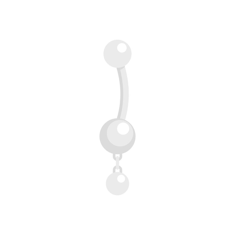 Pearl piercing icon flat isolated vector