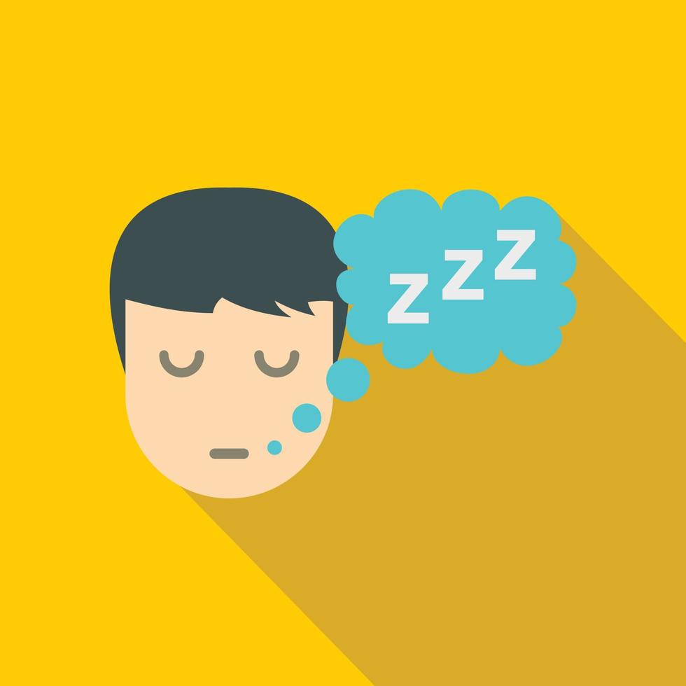 Sleeping person with thought bubble of z icon vector