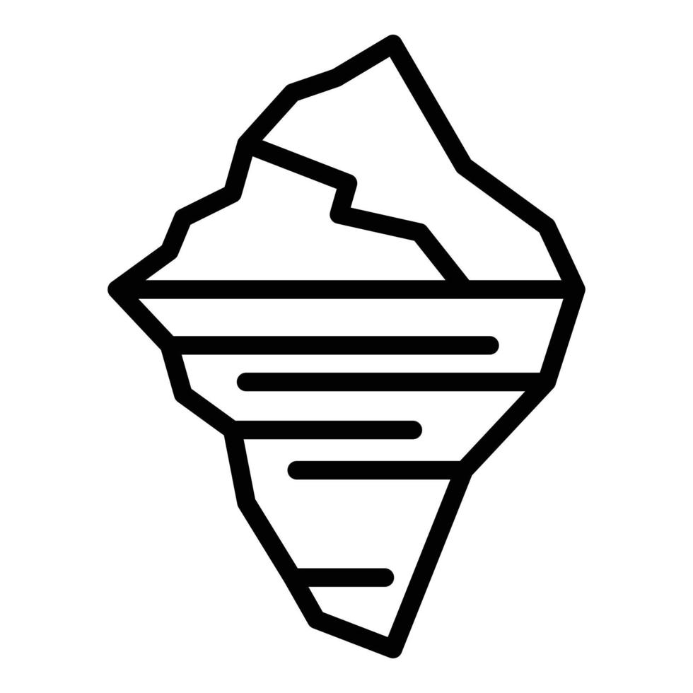 Data iceberg icon outline vector. Glacier ice vector