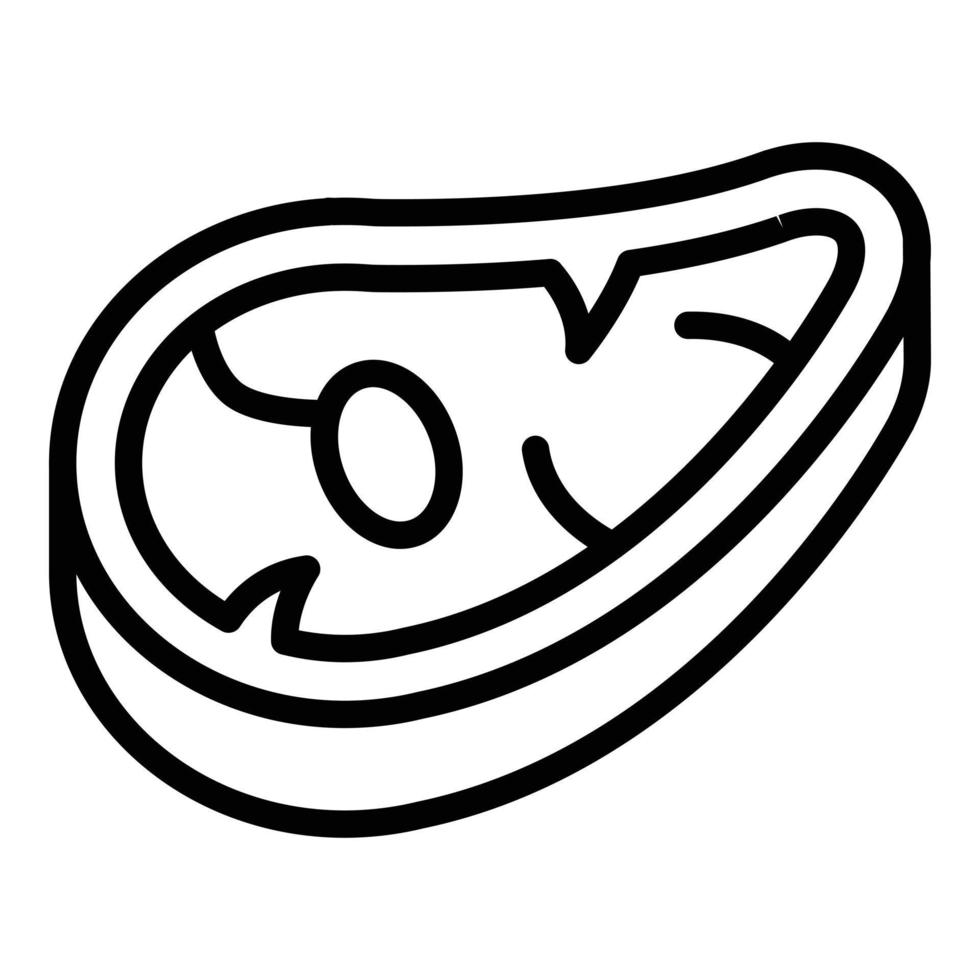 Steak meat icon outline vector. Pork lamb vector