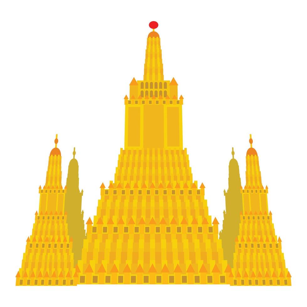 Virupaksha temple icon, cartoon style vector