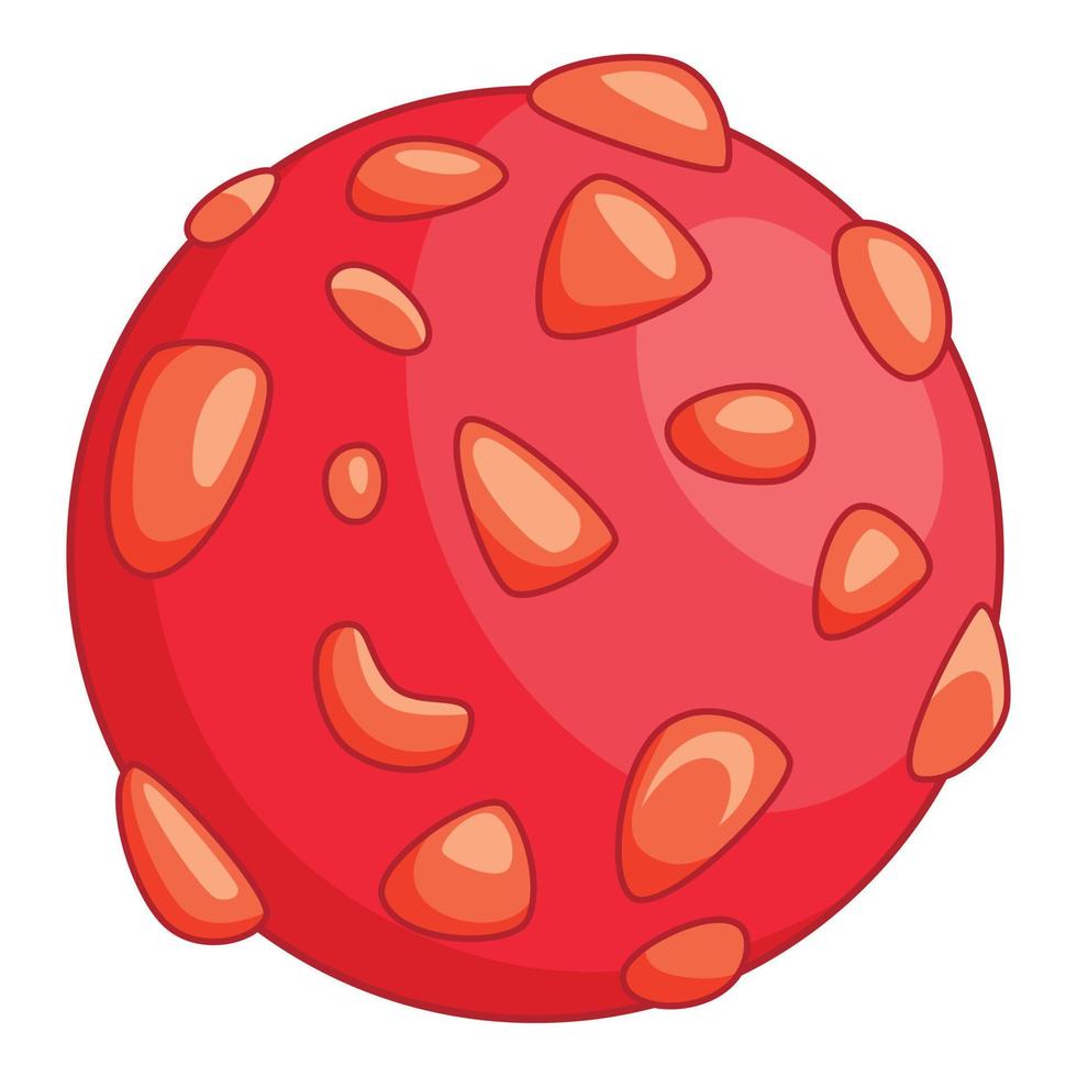 Red planet icon, cartoon style vector