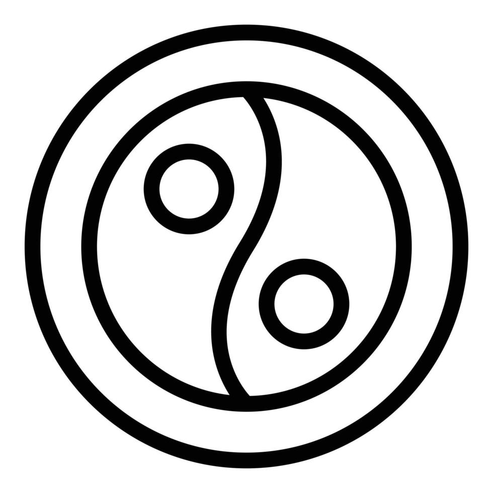 Yin yang icon outline vector. Food diet vector