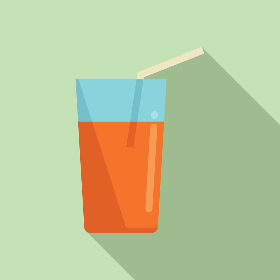 Orange juice glass icon flat vector. Diet food 15012361 Vector Art at