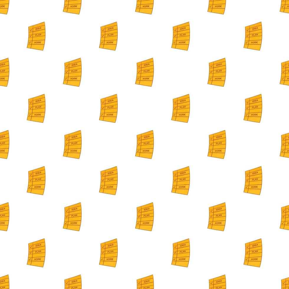 Idea, plan, work paper pattern, cartoon style vector