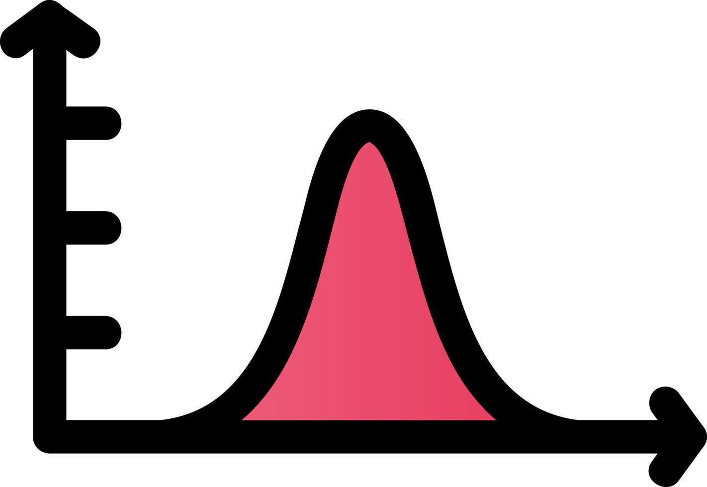 curva de campana en el diseño de iconos de vectores gráficos