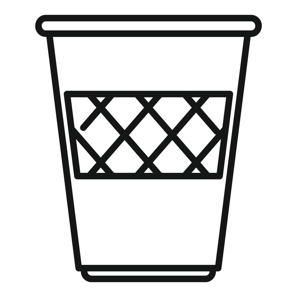 Trash basket icon outline vector. Waste garbage vector