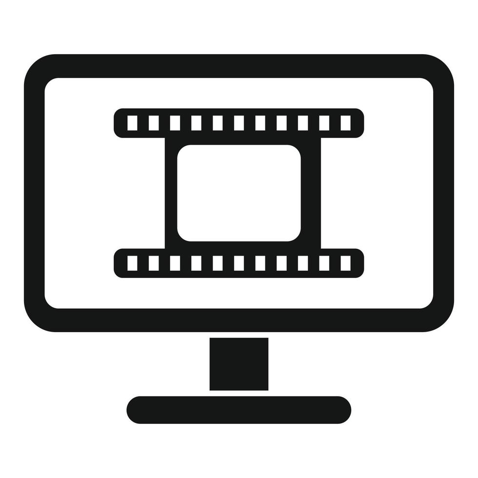 Film monitor icon simple vector. Cinema video vector