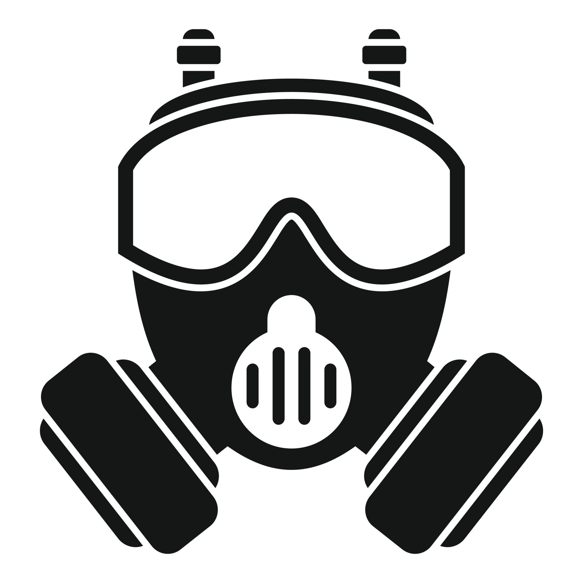 Respirator gas mask icon simple vector air chemical 15012554 vector
