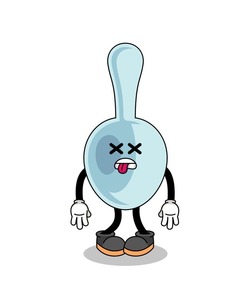 spoon mascot illustration is dead vector