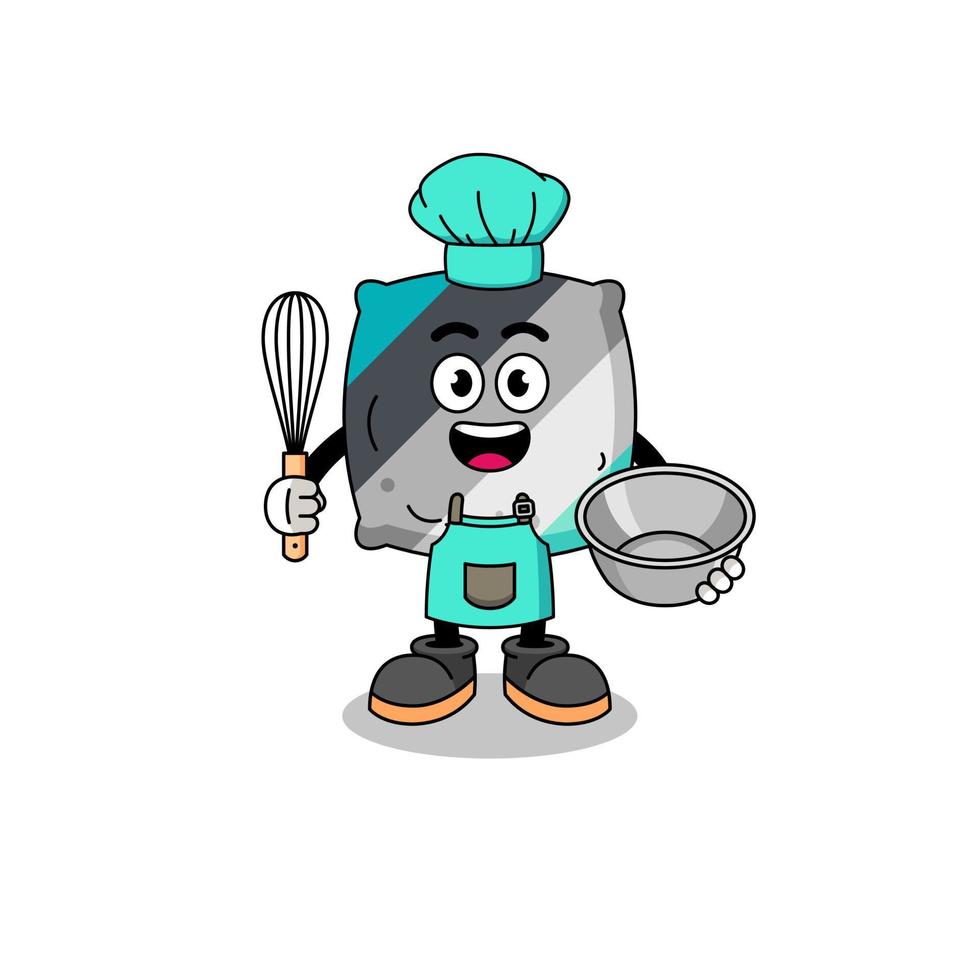 Illustration of throw pillow as a bakery chef vector