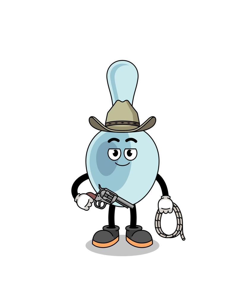 Character mascot of spoon as a cowboy vector