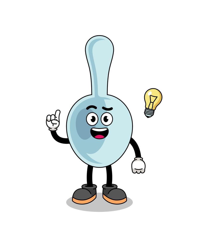 spoon cartoon with get an idea pose vector