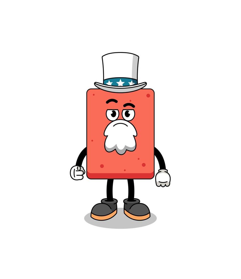 Illustration of brick cartoon with i want you gesture vector