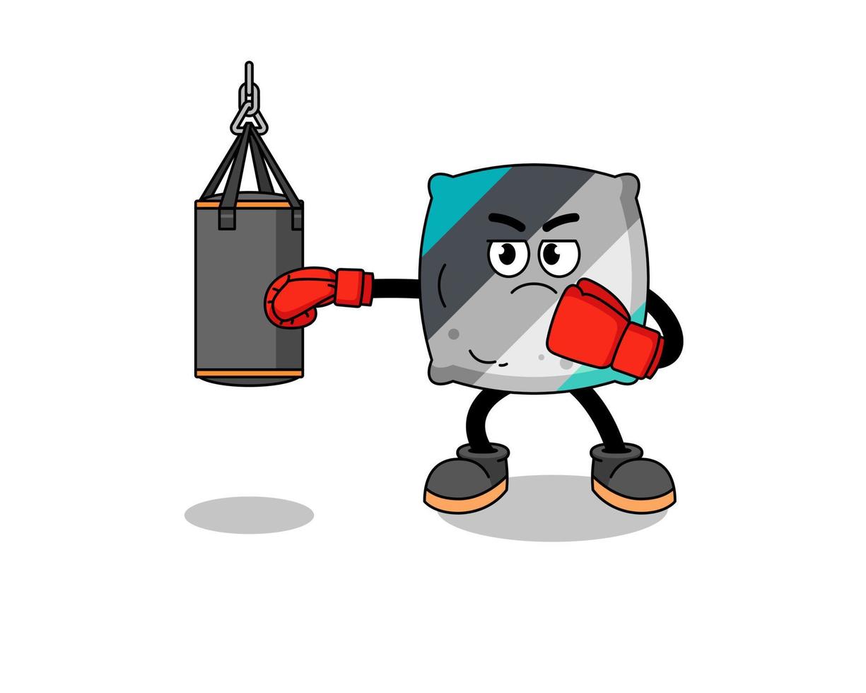 Illustration of throw pillow boxer vector