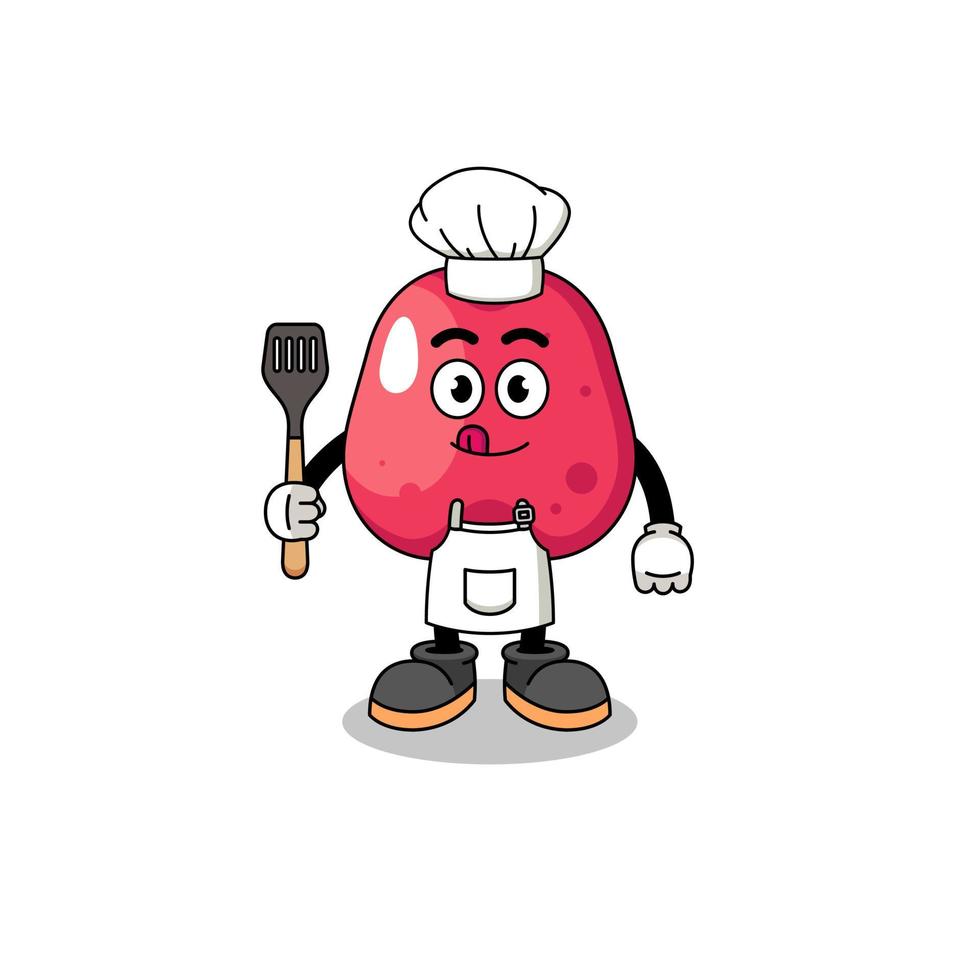 Mascot Illustration of cashew chef vector