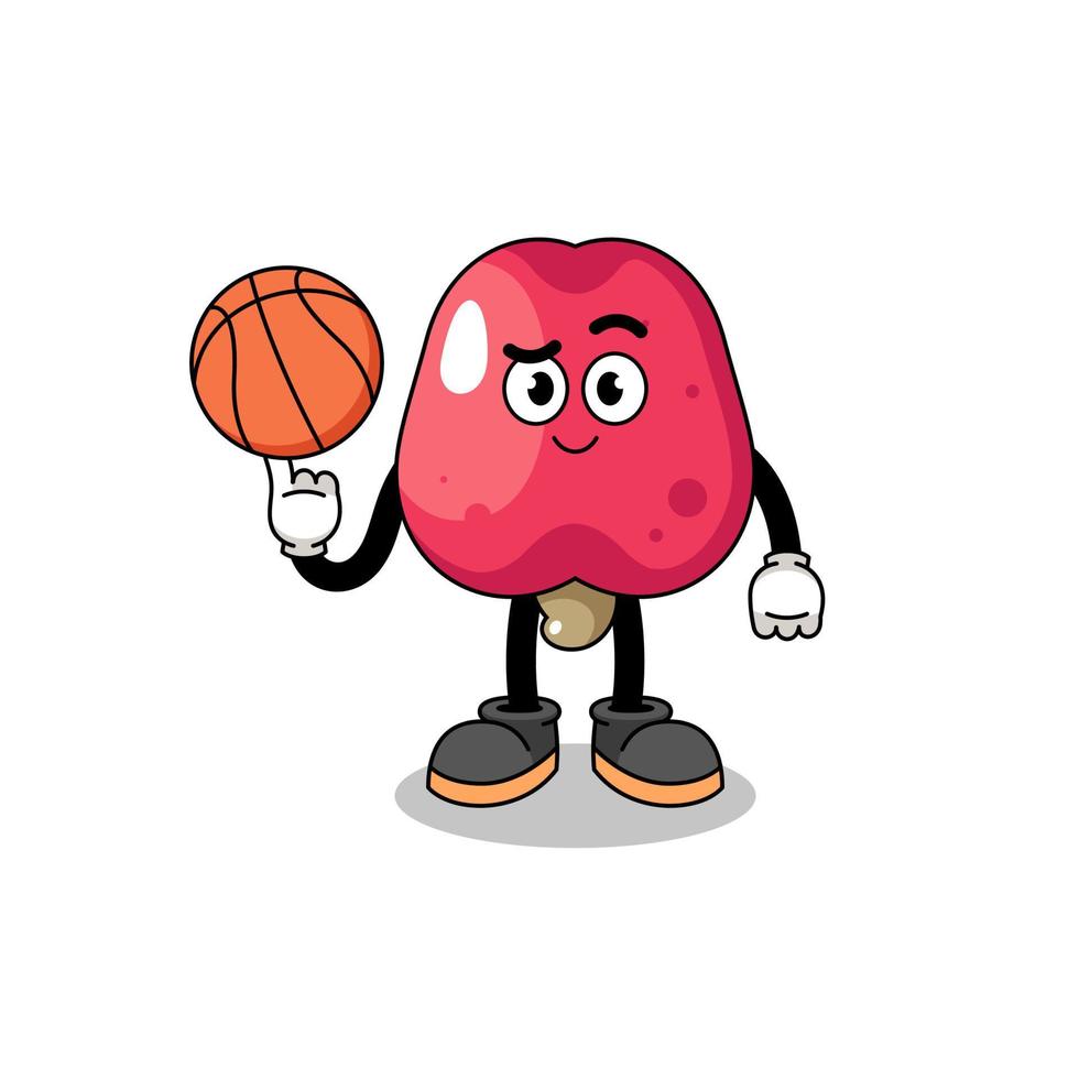 cashew illustration as a basketball player vector